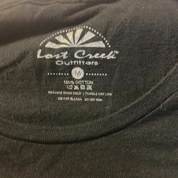 Lost Creek outfitters, black tee shirt, size Medium - Picture 2 of 5